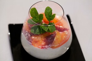 Parfait van rode bloedsinaasappel