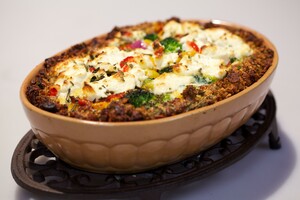 Broccoli-paprikataart met geitenkaas