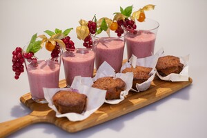Banaan-granolamuffins met kersen
