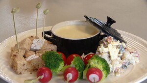 Kaasfondue met doruvael
