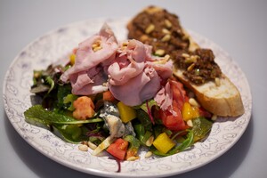 Achterhamsalade met gorgonzola