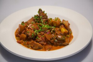 Beef Stroganoff met pruim trostomaten