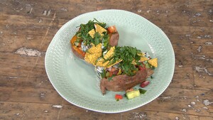 gepofte zoete aardappel