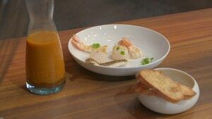 Bouillabaisse met rode poon, coquille en langoustine