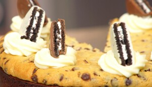Brownie oreo chocolate chip cookie cheesecake