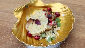 Gebakken coquille met kokos en limoen