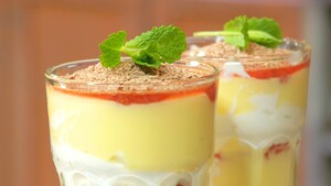 Vlaflip met aardbeien en chocolade