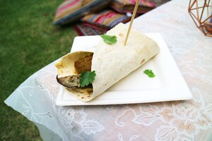Falafalwraps met geroosterde aubergine