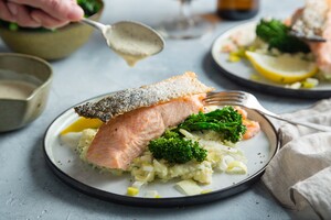 Dragon-pastinaakpuree met zalm uit de oven