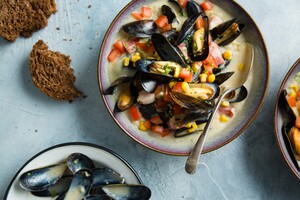 Clam chowder soep