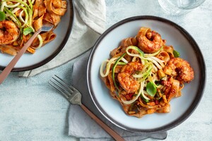 Tagliatelle met pittige garnalen