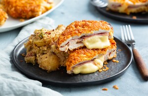 Cordon bleu à la Perry met groene koolhutspot