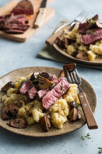 Hete bliksem met biefstuk