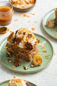 Bananenbrood met mascarponeroom en karamel