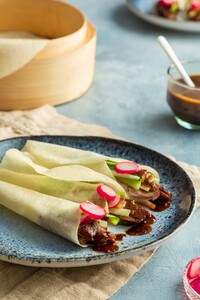 Snelle pekingeend met Chinese pannenkoekjes