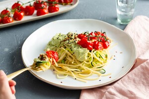 Spaghetti met avocadosaus
