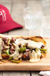 Philly cheese steak van de barbecue