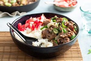 Koreaanse bulgogi rijstbowl