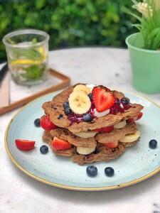 Gezonde wafels met bosbessen