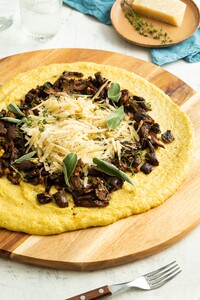 Polenta met paddenstoelen en parmezaan