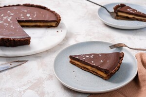 Chocoladetaart met gezouten karamel