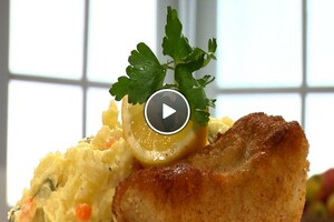 Snoekbaars met aardappelsalade