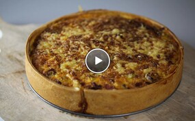 Quiche met spek en prei