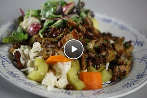 Kapucijners met zoetzure groente