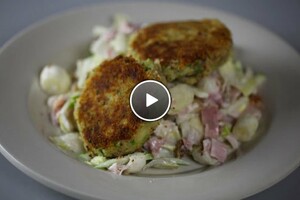 Makreelburger met witlofsalade