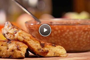 Watergruwel met wentelteefjes sandwich