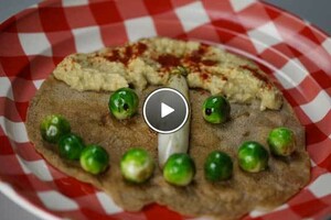 Pannenkoeken met groentegezichtje
