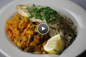 Sliptong met pompoen en dadels