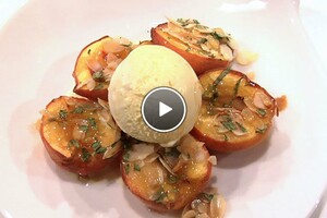 Perziken met honing uit de oven