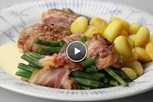 Zelfgemaakte slavinken met gebakken krieltjes met mayo