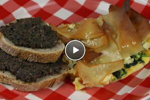 Quiche zonder bodem met tapenade