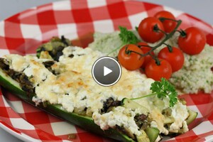 Courgette gevuld met huttenkase & Bulgur