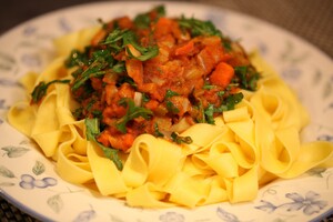 Pappardelle met venkel en worst