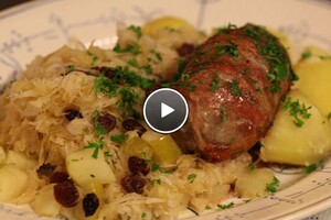 Slavinken met gestoofde zuurkool