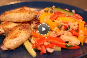 Panzanella met kippenvleugels