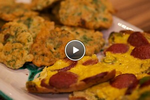 Turkse omelet met sucuk en groene peper & Spaanse tortillas de camarones