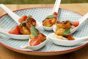 Hammousse met scampi