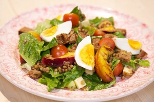 Gegrilde nectarinesalade
