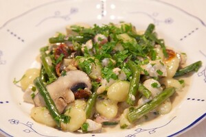 Gnocchi met portobello en blauwe kaas