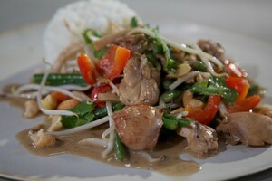 Groene curry met haricots verts
