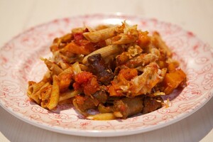 Pompoenpasta uit de oven