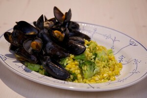 Paella met mosselen