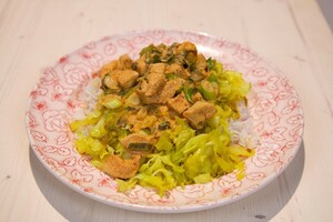 Indiase spitskool met kardemomrijst