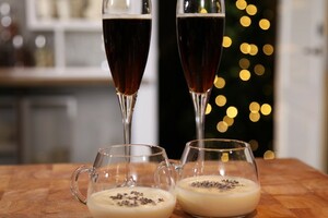 Alcoholvrije eggnog en Black velvet