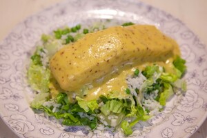 Abrikozen-mosterdzalm uit de oven