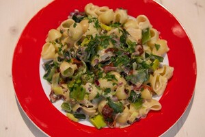 Romige prei-pasta